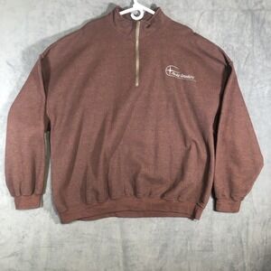 Men's Harley Davidson Of Korea Seoul Brown Pullover Sweatshirt Size 3XL 1/3 Zip